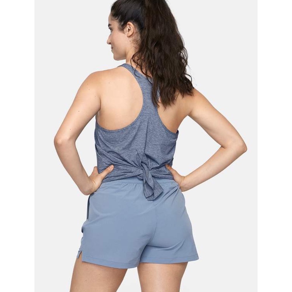 OUTDOOR VOICES blue gray split tie back racerback tank top S